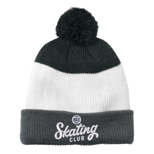 ISCC Skating Club - Cozy Striped Pom Beanie Thumbnail